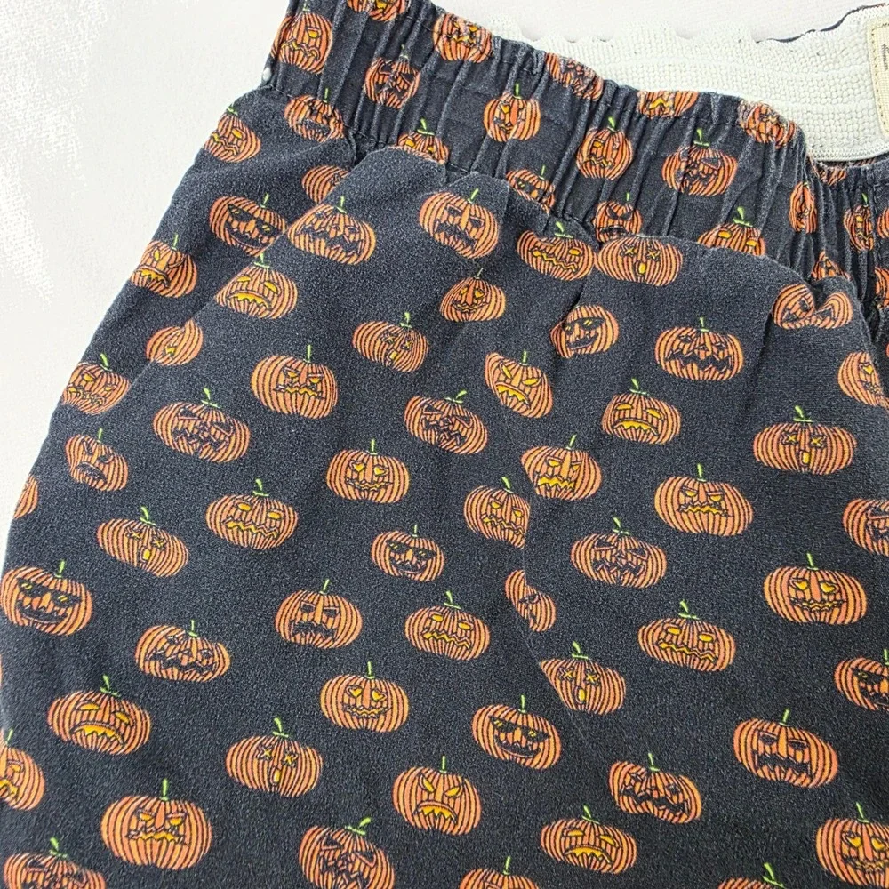 J. Crew Mercantile all over pumpkin face boxer shorts size small fall Halloween